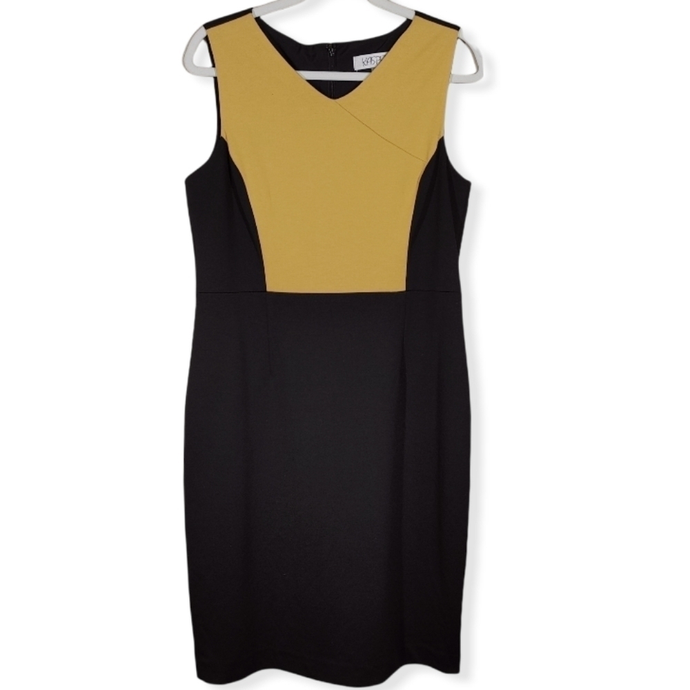 Kasper Color Blocked Sleeveless Sheath Dress Size 10